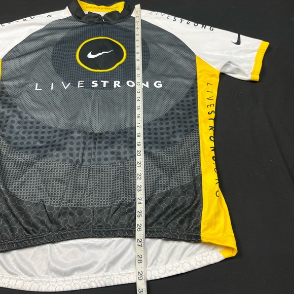 Nike Livestrong Men Cycling Jersey 2XL Black/White/Yellow Short Sleeve Fitted A4 - Picture 7 of 7